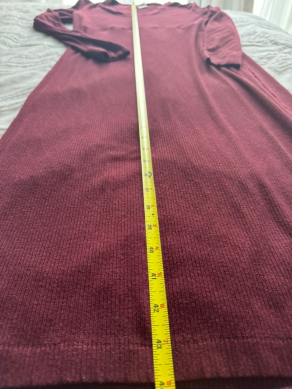 LOLE - V-NECK KNIT DRESS - Burgundy - Size M